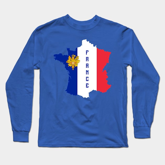 France flag & map Long Sleeve T-Shirt by Travellers